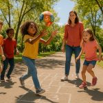 Juegos infantiles educativos para jugar en el parque con pelota